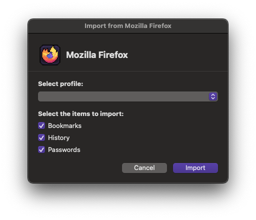 {No profile available to select}