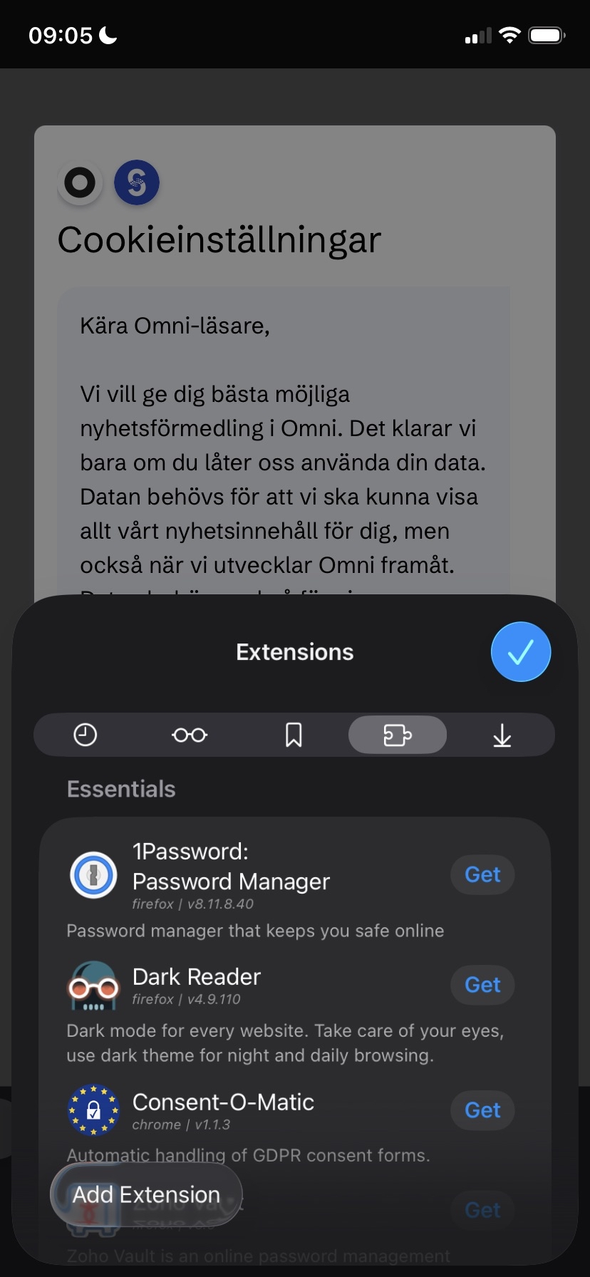 img-0003.png {Consent-O-Matic listed as an Essential Extension}