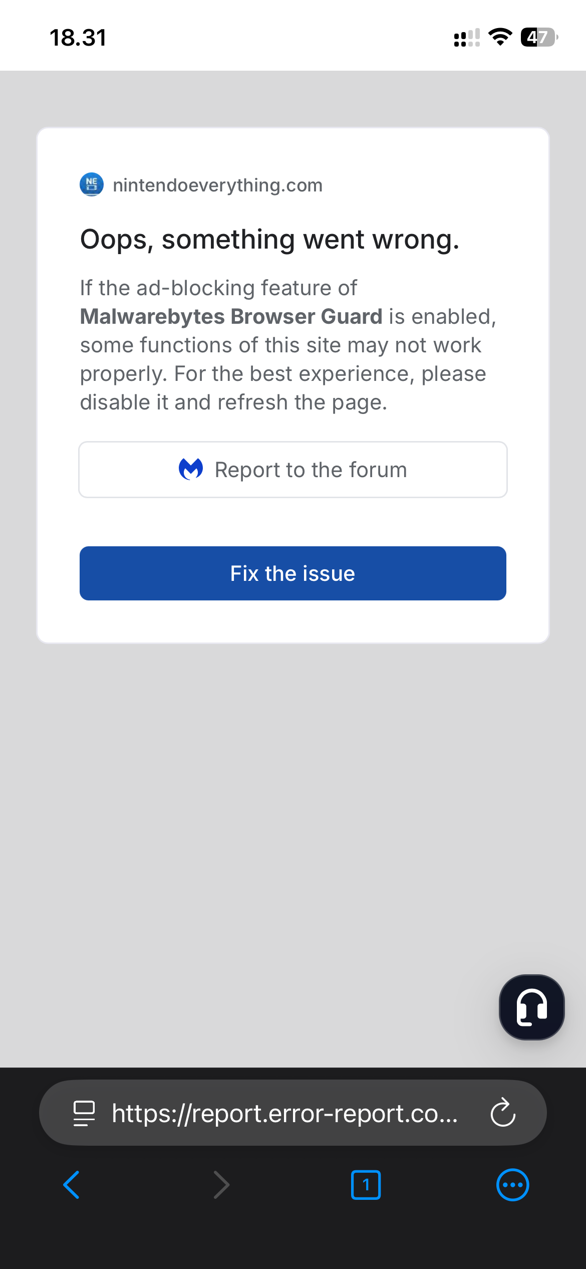 Nintendoeverything.com - issue with content blocker - Orion Public ...