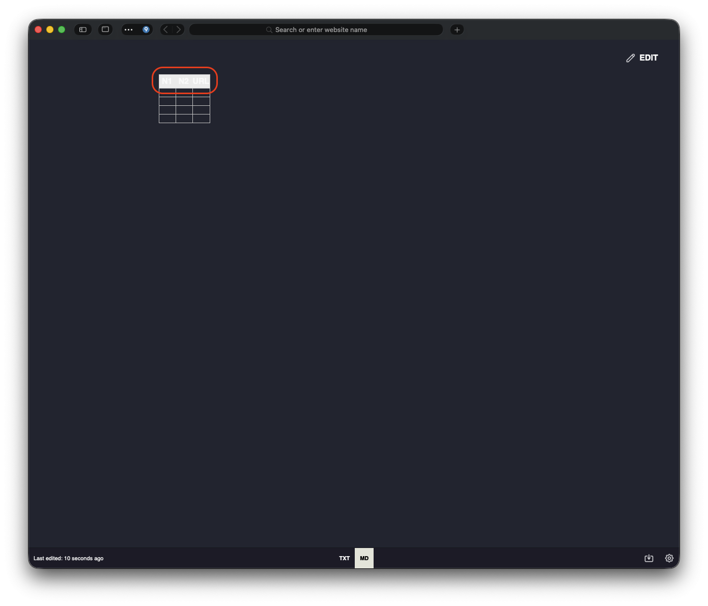 Note tab dark mode MD table header font color - Orion Public Issue Tracker