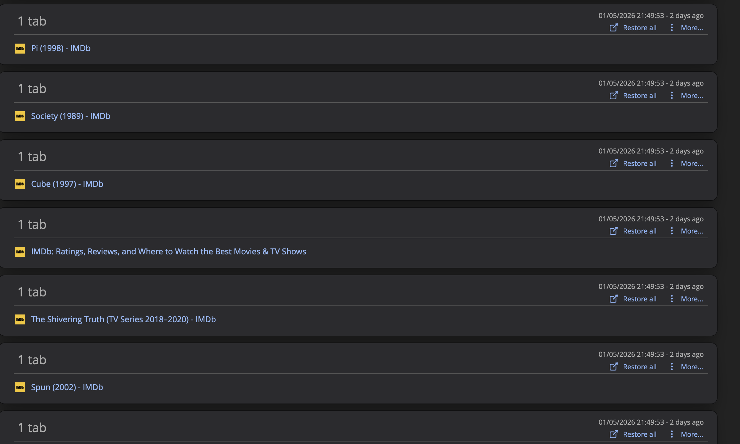 OneTab extensions not working properly - Orion Public Issue Tracker